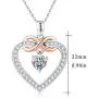 MEDWISE Women Infinity Necklace Jewelry,925 Sterling Silver Love Heart Infinity Pendant Necklace for Girls Birthday Anniversary Gifts for Her