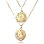 Yalice Layered Coin Necklace Chain Gold Pendant Necklaces Vintage Disc Necklace Jewelry for Women and Girls