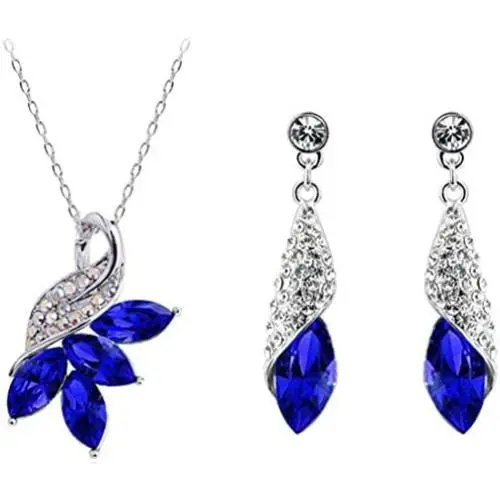 MAFMO Exquisite Austria Crystal Maple Leaf Necklace Earrings 2pcs Jewelry Set (8 Colors) MAFMO Exquisite Austria Crystal Maple Leaf Necklace Earrings 2pcs Jewelry Set (8 Colors)
