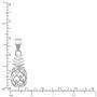 Sterling Silver Pineapple Necklace Pendant with 18'' Box Chain