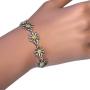 Paul Wright 925 Sterling Silver Daisy Bracelet, 10 Daisies with 18K Gold Plated Centres, 7” Plus 1” Extender
