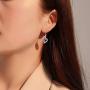 yfstyle Jewelry Set Heart Necklace Earrings for Women Girls, Heart Shaped Drop Hook Earrings & Pendant Necklaces with Cubic Zircon Setting, Crystal Jewellery Set Mothers Day Gift