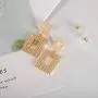 DanDanF Geometric Rhinestone Fully-jewelled Dazzle Statement Earrings, 14K Gold Plated Jewelry Gift for Women DanDanF Geometric Rhinestone Fully-jewelled Dazzle Statement Earrings, 14K Gold Plated Jewelry Gift for Women