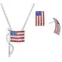 Lola Bella Gifts Crystal USA American Flag Pendant Necklace and Earrings Set with Gift Box Lola Bella Gifts Crystal USA American Flag Pendant Necklace and Earrings Set with Gift Box