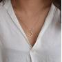 Befettly Moon Pendant Necklace 14K Gold Fill Dainty Hammered Moon Phase Gold Choker Simple Crescent Moon Full Moon Karma Circle Choker Necklace