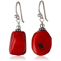 Barse ''Basics'' Red Bamboo Coral Drop Earrings