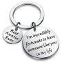 Zuo Bao Aunt Gift Best Auntie Ever Keychain Gift for Auntie from Nephew Niece Jewelry Gift Idea for Aunt Im Incredibly Fortunate to Have Someone Like You in My Life Keychain