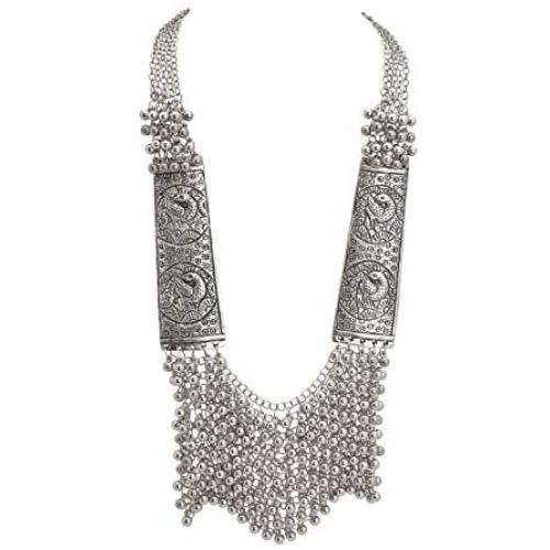 Zephyrr Afghani/Turkish Statement Beaded Long Necklace Tribal Junk Women Jewelry
