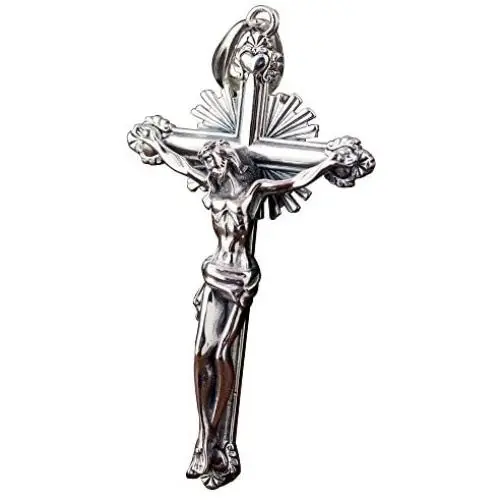 Retro Vintage Big 925 Sterling Silver Jesus Christ Crucifix Cross Pendant Necklace for Men Women,50cm Chain Retro Vintage Big 925 Sterling Silver Jesus Christ Crucifix Cross Pendant Necklace for Men Women,50cm Chain