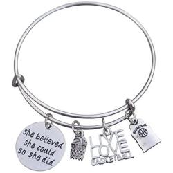 Infinity Collection Basketball Bangle Bracelet- Basketball Bracelet- Basketball Jewelry- Perfect Basketball Gift