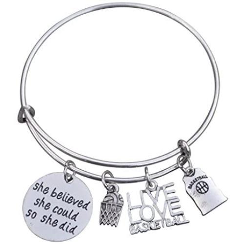 Infinity Collection Basketball Bangle Bracelet- Basketball Bracelet- Basketball Jewelry- Perfect Basketball Gift
