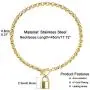 N/Q Punk Padlock Lock Love Heart Stainless Steel Pendant Necklace Bracelet for Women Men Teen Girls Boys 18K Gold Silver Plated Rock Gothic Hip Hop Link Paperclip Chain Jewelry Set
