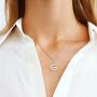 SILVERCUTE 925 Sterling Silver 26 Letters Pendant Cute Choker Chain with Monogram Charm Tiny Initial Necklace for Women Girls, Polished or CZ Style, with Gift Box