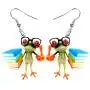 NEWEI Acrylic Sweet Cartoon Teacher Frog Earrings Drop Dangle Fashion Animal Jewelry for Women Girls Teens Gift Charms