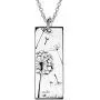 ROMANTICWORK 925 Sterling Silver Dandelion Necklaces for Women Make a Wish Necklace Dandelion Rectangle Festoon Necklace Dandelion Inspirational Jewelry for Women