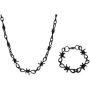 BYONDEVER Barbed Wire Necklace Gothic Thorns Choker Bracelet Punk Hip Hop Rock Alloy Jewelry Set Gift For Women Girls Men