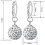 Mandio 925 Sterling Silver Crystal 10/12mm Disco Ball Earrings, Dangle Drop Earrings for Women/Girls