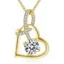 Heart Necklace - 14k Yellow Gold Plated Love Necklace 5A Cubic Zirconia - Heart Pendant Necklace - Jewelry Gifts Necklaces for women