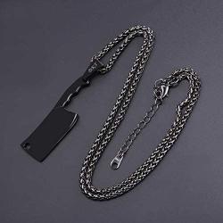 U7 Men Personalized Necklace Stainless Steel Chain & Kitchen Knife Pendant Punk Hip Hop Style