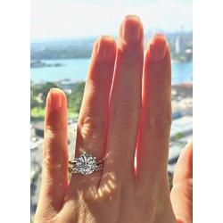 espere 3 Ct CZ Solitaire Engagement Ring Sterling Silver White Gold Plated