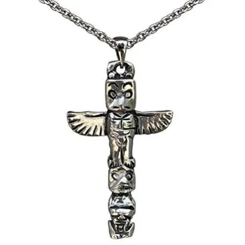 Native American Alaskan Indian Tribal Jewelry Totem Pole Tiki Maori Hawaiian Polynesian African protection amulet Pewter Mens Pendant Necklace Travel Wealth Money Lucky Charm w Stainless Steel Chain Native American Alaskan Indian Tribal Jewelry Totem Pole Tiki Maori Hawaiian Polynesian African protection amulet Pewter Mens Pendant Necklace Travel Wealth Money Lucky Charm w Stainless Steel Chain