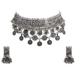 Zephyrr Fashion Choker Necklace Earrings Set Tribal/Turkish Style Women Boho Style Jewelry