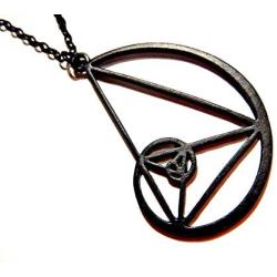 Matte Black Fibonacci Spiral Pendant Necklace Sacred Geometry Natural Math Golden Ratio