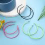 3 Pairs Women Fashion Retro Neon Earrings for 80s Party or Retro Costume Party (Loop Earings)