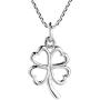 AeraVida Charmed Four Heart Leaf Clover Sterling Silver Necklace