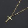 TASBERN Cross Necklace for Men 14K Gold Filled Stainless Steel Polished Plain Cross Pendant Necklace Simple Religious Jewelry Gift for Son Boy