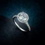 HAFEEZ CENTER 14K Solid Gold 2ct Round Brilliant Cut DEF Color Petite Moissanite Engagement Ring