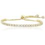 Mia Sarine 3mm Round Cubic Zirconia Adjustable Bolo Tennis Bracelet for Women