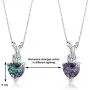 14 Karat White Gold Heart Shape 1.00 Carats Created Alexandrite Diamond Pendant 14 Karat White Gold Heart Shape 1.00 Carats Created Alexandrite Diamond Pendant