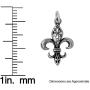 Raposa Elegance Sterling Silver Filigree Fleur De Lis Charm Necklace (16'', 18'' or 20'' Chain)