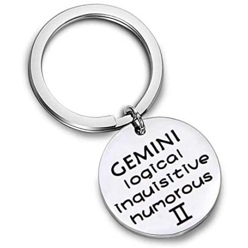 AKTAP Zodiac Key Chain Zodiac Constellation Sign Symbol Keychain Birthday Gift for Women Girls