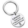 AKTAP Zodiac Key Chain Zodiac Constellation Sign Symbol Keychain Birthday Gift for Women Girls