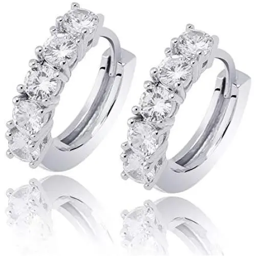 TOPGRILLZ 14K Gold Plated Iced Out Hypoallergenic Solitaire Cubic Zirconia Huggie Cartilage Cuff Hoop Earrings for Women and Men TOPGRILLZ 14K Gold Plated Iced Out Hypoallergenic Solitaire Cubic Zirconia Huggie Cartilage Cuff Hoop Earrings for Women and Men