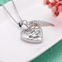 Cremation Ashes Urn Pendant Necklace Memorial Keepsake Jewelry Angel Wing Ashes Necklaces with Fill Kit