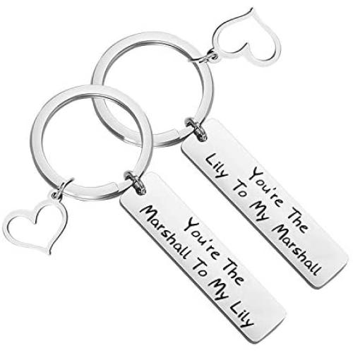 CENWA How I Met Your Mother Inspired Jewelry HIMYM Gift Youre The Marshall to My Lily Keychain Set Couples Gift