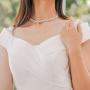 Unicra Bride Silver Necklace Earrings Set Crystal Bridal Wedding Jewelry Set Rhinestone Bridesmaid Party Choker Necklace Drop Dangle Earrings Sets for Women and Girls (Silver-2)