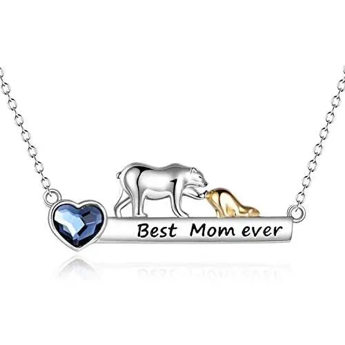Best Mom Ever Necklace Mama Bear Mothers Day Jewelry Gifts from Son Best Mom Ever Necklace Mama Bear Mothers Day Jewelry Gifts from Son