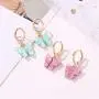 coadipress 6 Pairs Butterfly Huggie Hoop Earrings Set for Women Girls Cute Colorful Acrylic Gold Plated Dangle Drop Statement Earrings Teen Kids Trendy Jewelry Gift