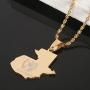 Stainless Steel Gold Color Guatemala Map Pendant Necklace Trendy Guatemala Flag Map Women Charm Jewelry