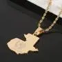 Stainless Steel Gold Color Guatemala Map Pendant Necklace Trendy Guatemala Flag Map Women Charm Jewelry