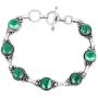 Malachite Bracelet 925 Silver Overlay Handmade Boho Style Jewelry