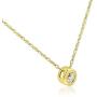 14K Yellow Gold 1/4 ct Diamond Solitaire Bezel Pendant Necklace 18''