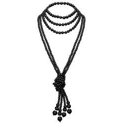 BABEYOND Art Deco Fashion Faux Pearls Necklace 1920s Flapper Beads Cluster Long Pearl Necklace for Gatsby Costume Party