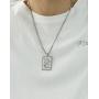 jonline24h Stainless Steel Hearts Card Poker Pendant Mens Womens Necklace 24 inch Chain