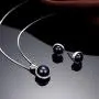 EVERU Pearl Jewelry Set Sterling Silver with AAAA Freshwater Cultured Pearls Stud Earrings and Necklace Sets for Women