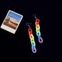 Chain Earrings Rainbow Resin Acrylic Earrings Cool Weird Transparent Color Earrings for Women Girls
